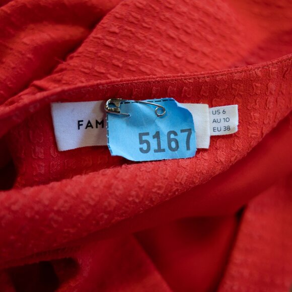 Fame and Partners Red Textured Maxi Dress – Size 6 – 1930s-Inspired Glam… - Picture 15 of 17